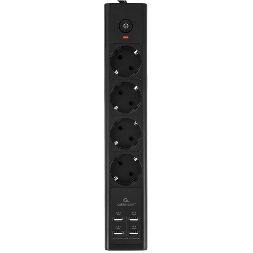 Купить Сетевой фильтр Cablexpert EXN-4-U4-B-2 черный  9176863. Характеристики, отзывы и цены в Донецке