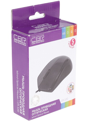 Купить Мышь проводная CBR CM-100  черный  0170415. Характеристики, отзывы и цены в Донецке