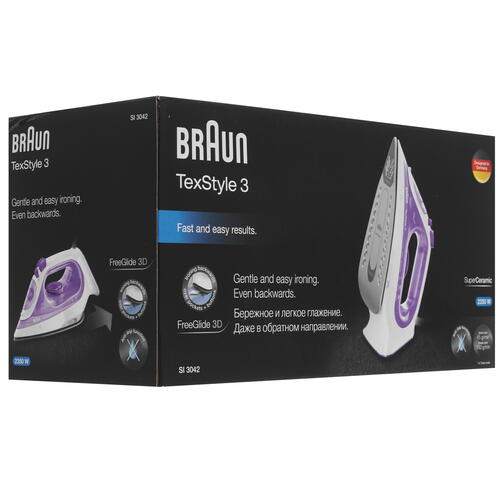 Купить Утюг Braun Texstyle 3 SI3042 VI фиолетовый  5411258. Характеристики, отзывы и цены в Донецке