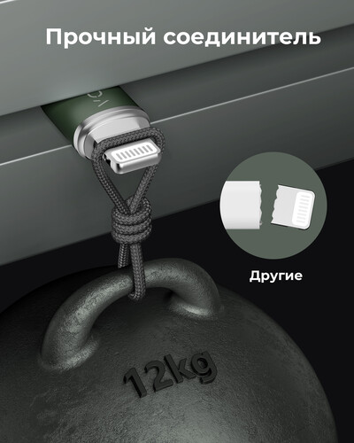 Купить Кабель круглый VOLTME Lightning 8-pin - USB 2.0 Type-A зеленый 1.2 м  9210953. Характеристики, отзывы и цены в Донецке