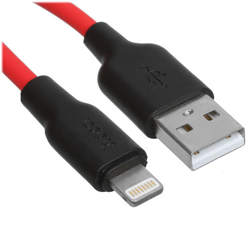 Купить Кабель круглый Hoco Lightning 8-pin - USB 2.0 Type-A красный 1 м  5452390. Характеристики, отзывы и цены в Донецке