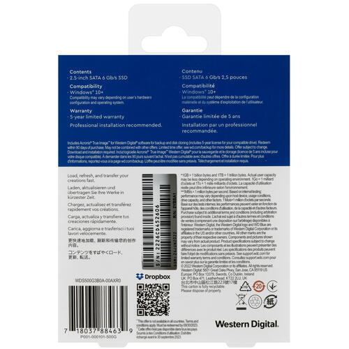 Купить 500 ГБ 2.5" SATA накопитель WD Blue SA510 [WDS500G3B0A]  5063411. Характеристики, отзывы и цены в Донецке