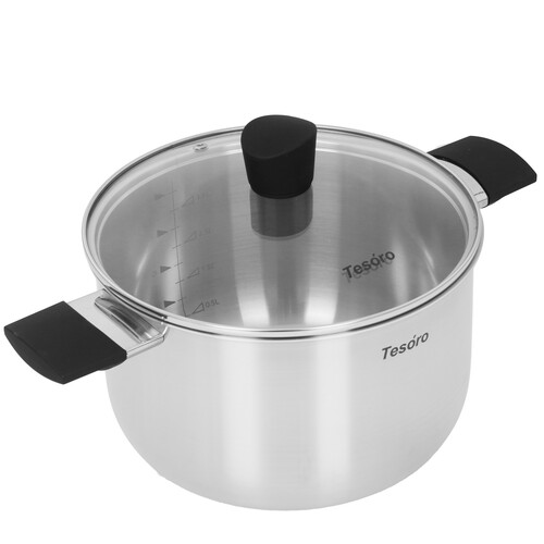 Купить Кастрюля Tesoro Modica КС548 4.8 л 22 см серебристый  9165243. Характеристики, отзывы и цены в Донецке