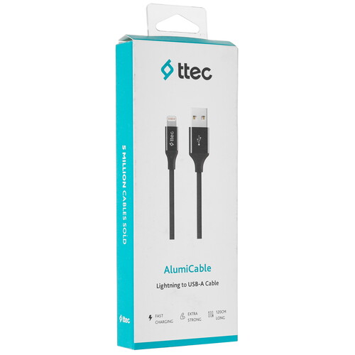 Купить Кабель круглый TTEC Lightning 8-pin - USB 2.0 Type-A черный 1.2 м  9140789. Характеристики, отзывы и цены в Донецке