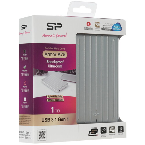 Купить 1 ТБ Внешний HDD Silicon Power Armor A75  1606642. Характеристики, отзывы и цены в Донецке