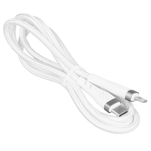 Купить Кабель круглый Perfeo Lightning 8-pin - USB Type-C белый 1 м  9173172. Характеристики, отзывы и цены в Донецке