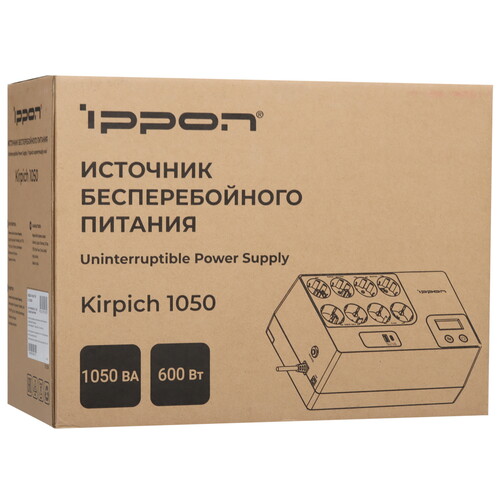 Купить ИБП Ippon Kirpich 1050  9206240. Характеристики, отзывы и цены в Донецке