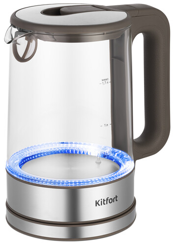 Купить Электрочайник Kitfort КТ-6664 серебристый  9074021. Характеристики, отзывы и цены в Донецке