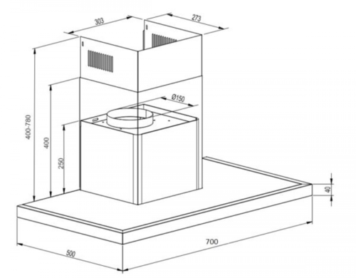 Купить Вытяжка каминная SCHTOFF AMG TD 700 черный  9240972. Характеристики, отзывы и цены в Донецке