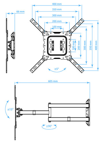 Купить Кронштейн для ТВ Kromax DIX-18 белый  1672240. Характеристики, отзывы и цены в Донецке