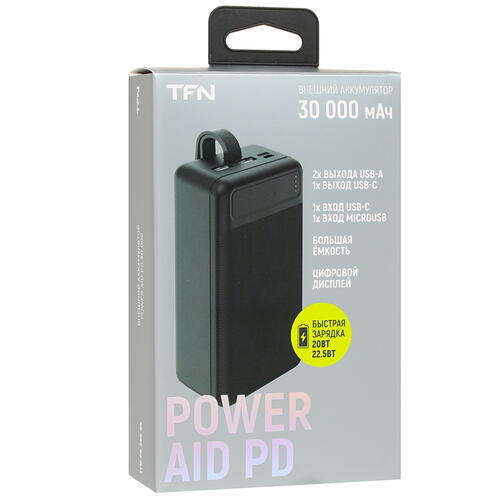 Купить Портативный аккумулятор TFN PowerAid PD черный  5000397. Характеристики, отзывы и цены в Донецке