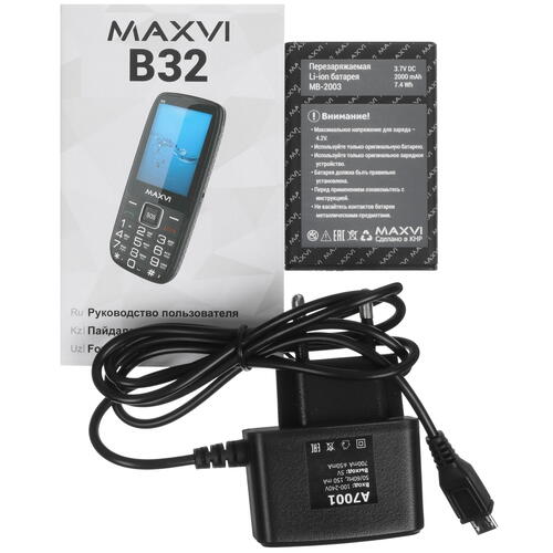Купить Сотовый телефон Maxvi B32 красный/черный  9945419. Характеристики, отзывы и цены в Донецке