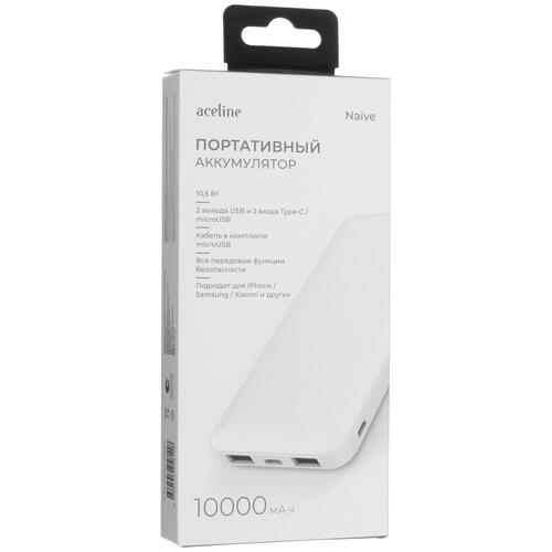 Купить Портативный аккумулятор Aceline Naive белый  5400535. Характеристики, отзывы и цены в Донецке