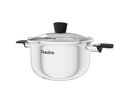 Купить Кастрюля Tesoro Modica КС530 3 л 20 см серебристый  9165219. Характеристики, отзывы и цены в Донецке