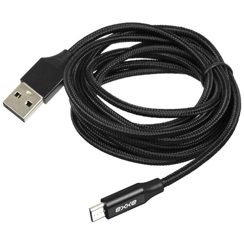 Купить Кабель круглый AXXA micro USB - USB 2.0 Type-A черный 2 м  9113445. Характеристики, отзывы и цены в Донецке