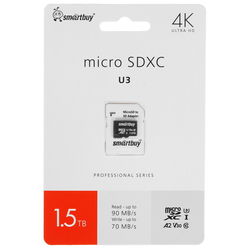 Купить Карта памяти Smartbuy microSDXC 1500 ГБ [SB1T5SDP01]  5485607. Характеристики, отзывы и цены в Донецке