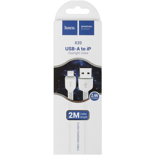 Купить Кабель круглый Hoco Lightning 8-pin - USB 2.0 Type-A белый 2 м  5475062. Характеристики, отзывы и цены в Донецке
