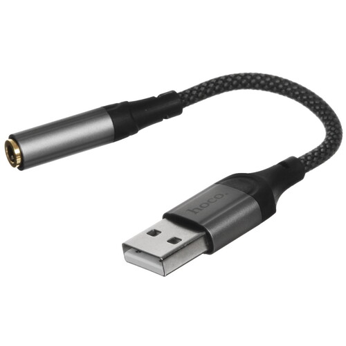Купить Кабель   Hoco USB Type-A - jack 3.5 мм черный  5474911. Характеристики, отзывы и цены в Донецке