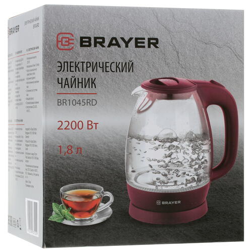 Купить Электрочайник BRAYER BR1045RD красный  8165826. Характеристики, отзывы и цены в Донецке