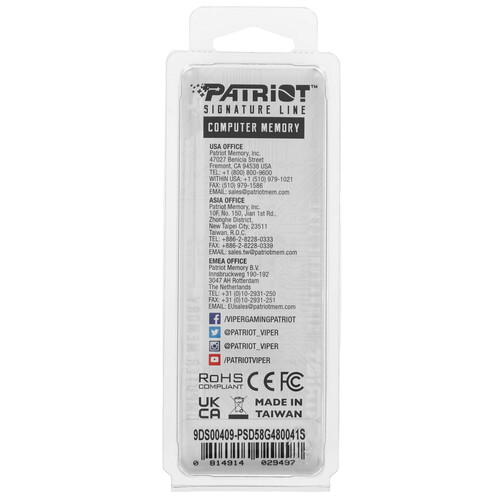 Купить Оперативная память SODIMM Patriot Signature Line [PSD58G480041S] 8 ГБ  5449937. Характеристики, отзывы и цены в Донецке