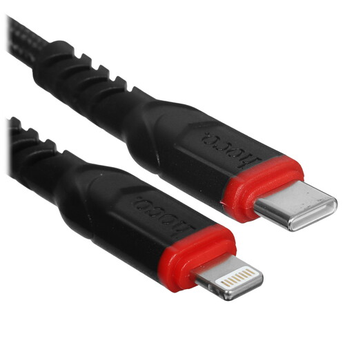 Купить Кабель круглый Hoco Lightning 8-pin - USB Type-C черный 3 м  5635341. Характеристики, отзывы и цены в Донецке