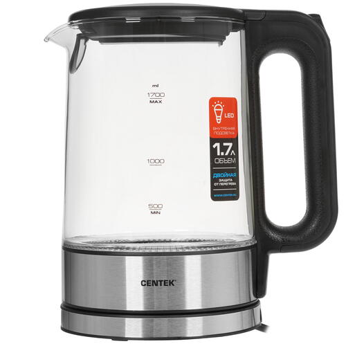 Купить Электрочайник Centek CT-0032 серебристый  5356602. Характеристики, отзывы и цены в Донецке