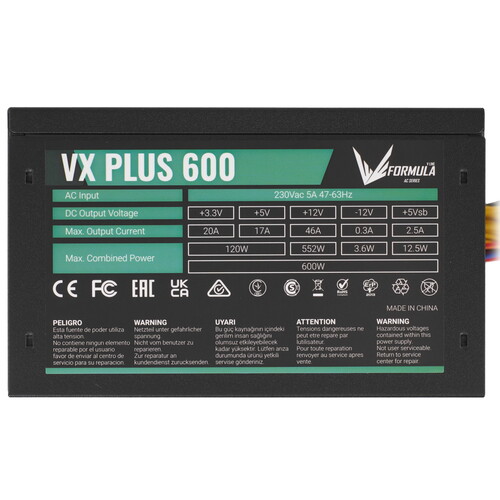 Купить Блок питания Formula VX PLUS 600 [VX-600 PLUS] черный  5614597. Характеристики, отзывы и цены в Донецке