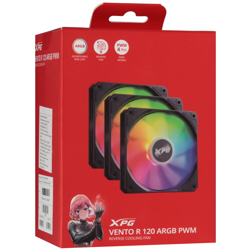 Купить Комплект реверсных вентиляторов ADATA XPG VENTO R 120 ARGB PWM  5610692. Характеристики, отзывы и цены в Донецке