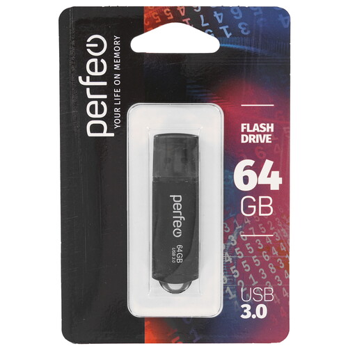 Купить Память USB Flash 64 ГБ Perfeo C14 Metal Series [PF-C14B064ES]  9209059. Характеристики, отзывы и цены в Донецке