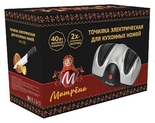 Купить Электрическая ножеточка Матрёна MA-159 серебристый, черный  9929960. Характеристики, отзывы и цены в Донецке
