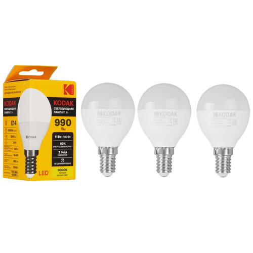 Купить Комплект светодиодных ламп Kodak P45-11W-830-E14  9305896. Характеристики, отзывы и цены в Донецке
