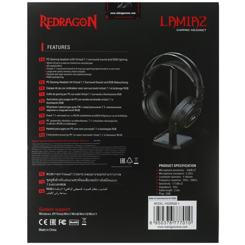 Купить Проводные наушники Redragon Lamia 2 черный 2024  5463205. Характеристики, отзывы и цены в Донецке