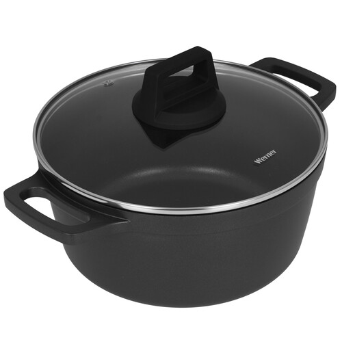 Купить Кастрюля Werner Nero 52087 4.3 л 24 см черный  9223363. Характеристики, отзывы и цены в Донецке