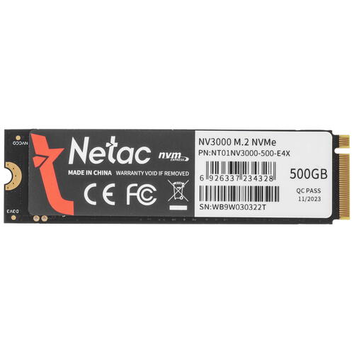 Купить 500 ГБ M.2 NVMe накопитель Netac NV3000 [NT01NV3000-500-E4X]  5369985. Характеристики, отзывы и цены в Донецке