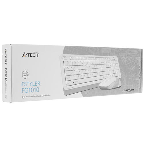 Купить Клавиатура+мышь беспроводная   A4Tech Fstyler FG1010 белый  1395914. Характеристики, отзывы и цены в Донецке