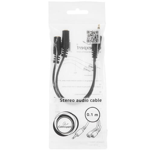 Купить Кабель   Cablexpert 3.5 mm jack - 3.5 mm jack x2 черный  5452320. Характеристики, отзывы и цены в Донецке
