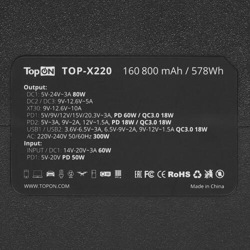 Купить Портативная зарядная станция TopON TOP-X220 черный  5401167. Характеристики, отзывы и цены в Донецке