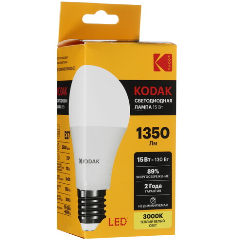 Купить Комплект светодиодных ламп Kodak A60-15W-830-E27  9305900. Характеристики, отзывы и цены в Донецке