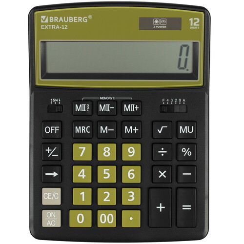 Купить Калькулятор бухгалтерский Brauberg EXTRA-12-BKOL  5044573. Характеристики, отзывы и цены в Донецке