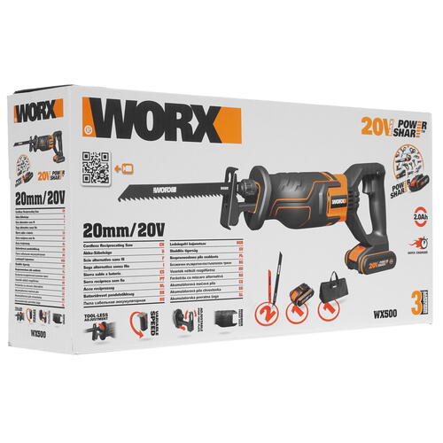 Купить Сабельная пила Worx WX500 PowerShare 20V  5325116. Характеристики, отзывы и цены в Донецке