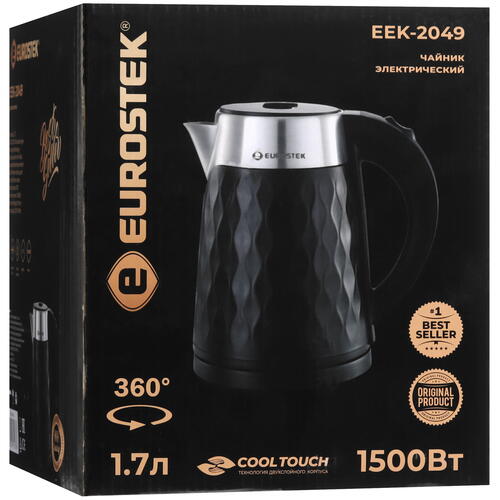 Купить Электрочайник Eurostek EEK-2049 черный  9974037. Характеристики, отзывы и цены в Донецке