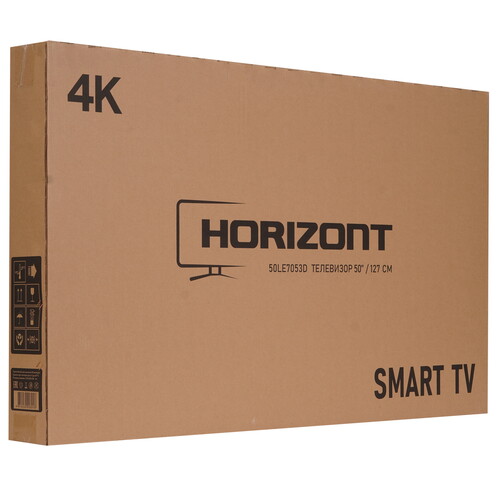 Купить 50" (127 см) Телевизор Horizont 50LE7053D черный  9270365. Характеристики, отзывы и цены в Донецке
