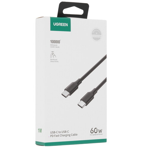 Купить Кабель круглый Ugreen USB Type-C - USB Type-C черный 1 м  9983448. Характеристики, отзывы и цены в Донецке