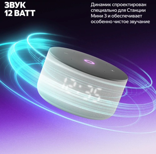 Купить Умная колонка Яндекс Станция Мини 3 серый  5603354. Характеристики, отзывы и цены в Донецке