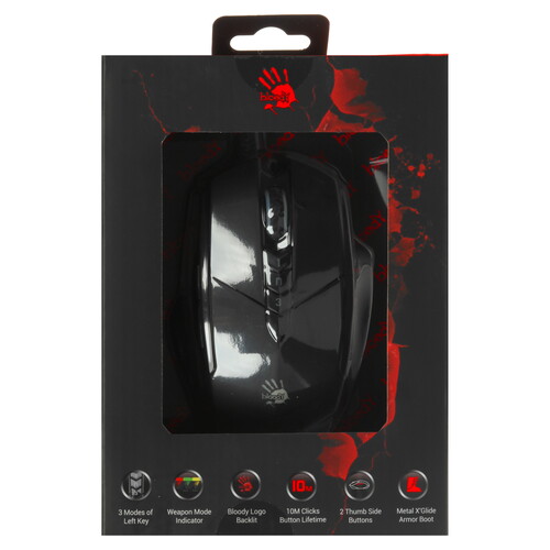 Купить Мышь проводная A4Tech Bloody V7M  черный  5470909. Характеристики, отзывы и цены в Донецке