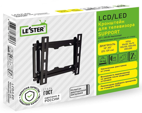 Купить Кронштейн для ТВ LE'STER LST 301.03 черный  9320772. Характеристики, отзывы и цены в Донецке