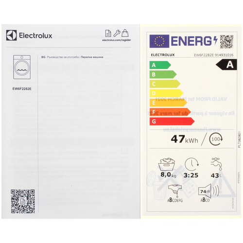 Купить Стиральная машина Electrolux EW6F2282E белый  9184846. Характеристики, отзывы и цены в Донецке