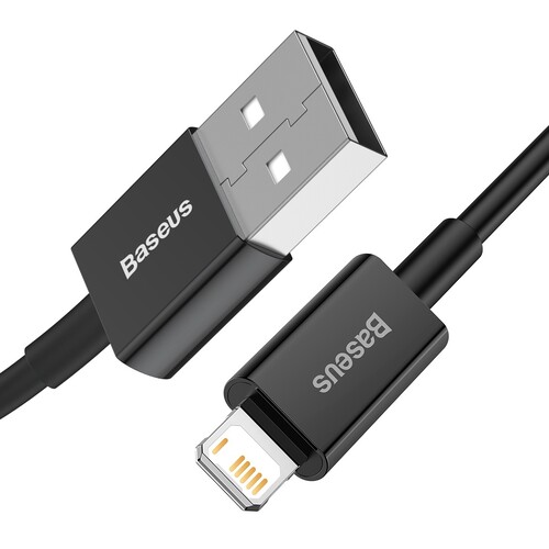 Купить Кабель круглый Baseus Lightning 8-pin - USB 2.0 Type-A черный 2 м  9260716. Характеристики, отзывы и цены в Донецке