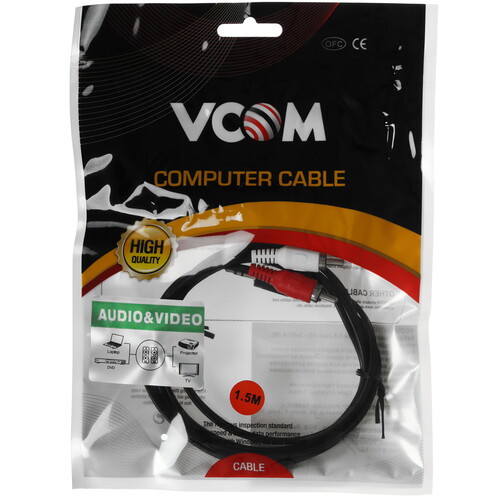 Купить Кабель   VCOM jack 3.5 мм - 2RCA черный  5602684. Характеристики, отзывы и цены в Донецке