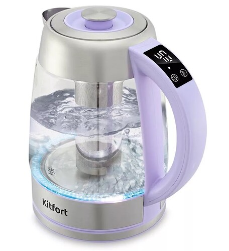 Купить Электрочайник Kitfort КТ-6624 фиолетовый  9047210. Характеристики, отзывы и цены в Донецке